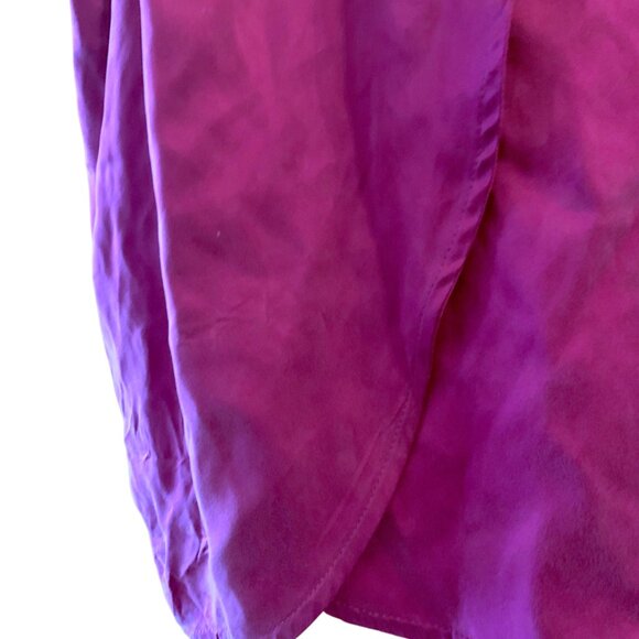 MAISON - Short Pink silk Dress - Illusion Neckline - Plegged type skirt - Large - Picture 7 of 8